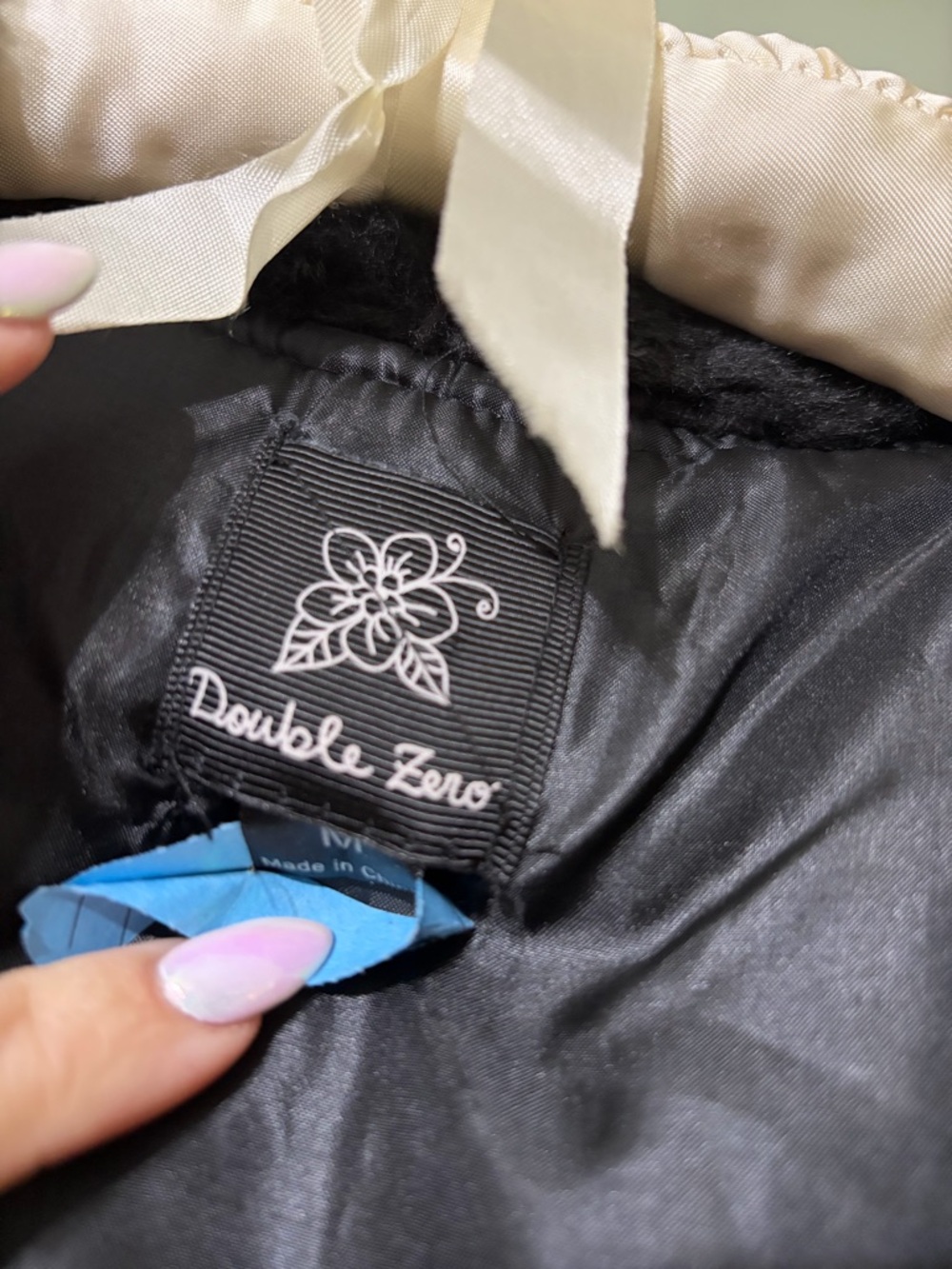 Double Zero Black Satin Lined Jacket with Cream Ribbon Trim - Picture 2 of 8